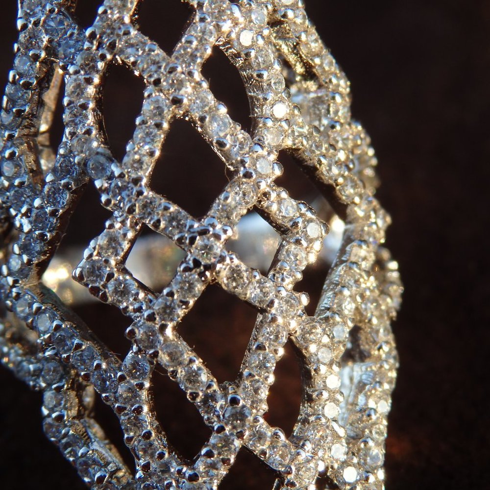 Crystalline Spiderweb Cuff Ring - image 3